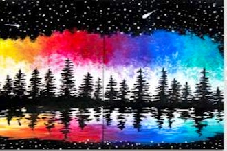 Paint Nite: Colorful Galaxy Pines Partner Painting